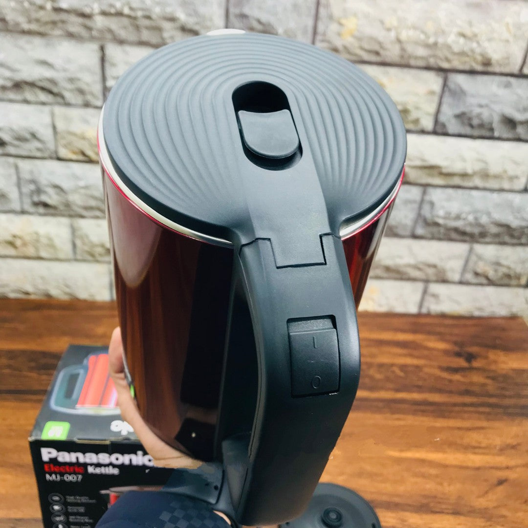 Panasonic 2L Electric Kettle – Premium Stainless Steel Kettle in Maroon for Tea, Coffee, Milk & Boiling Water | 1600W Fast Heating, Auto Shut-Off, 360° Base & Overheat Protection | Stylish & Safe Design