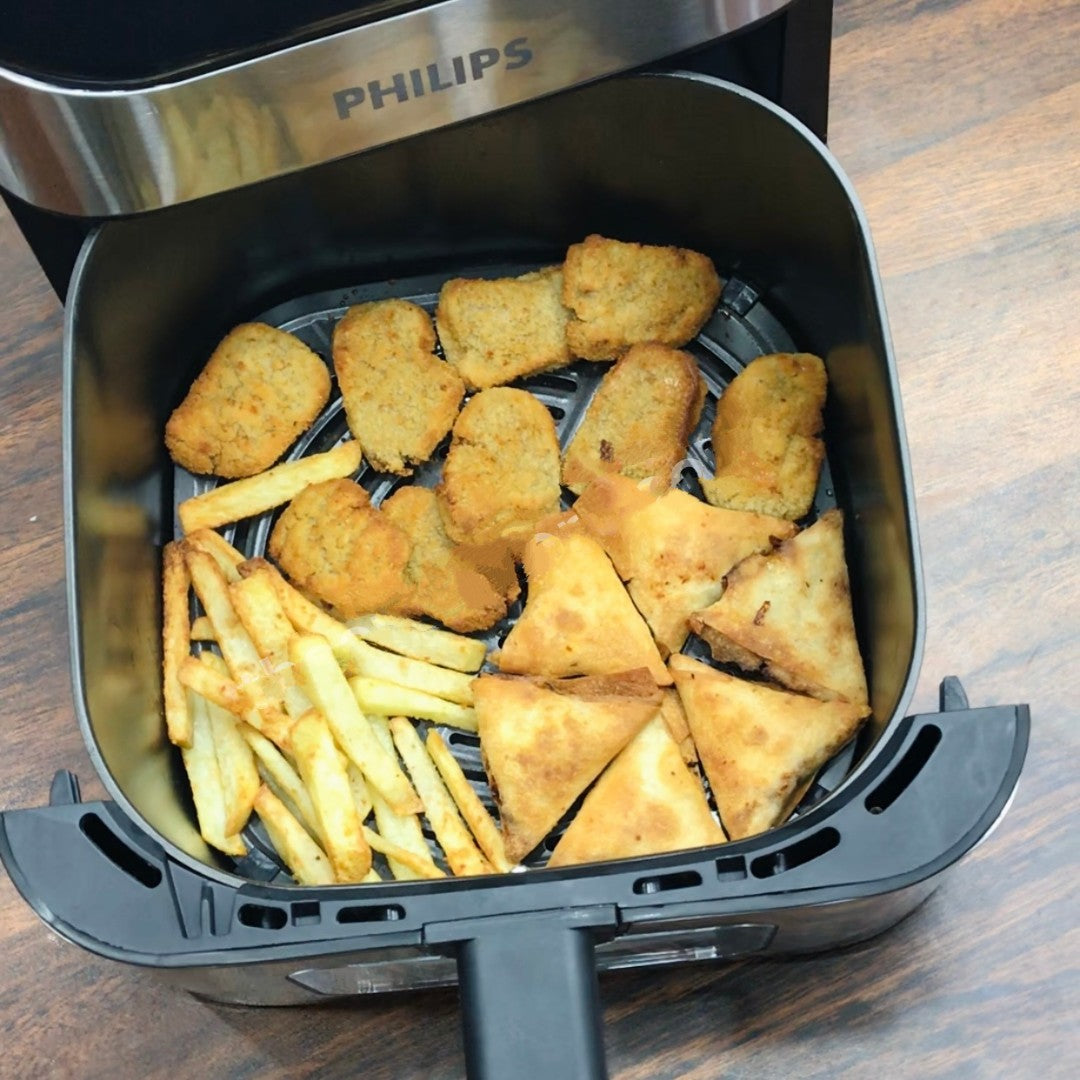 Philips Premium Air Fryer HN-605 – 10L Large Capacity Air Fryer with 10 Presets, Smart Touch Panel & Extra Functions | Healthy Oil-Free Cooking with 80% Less Fat