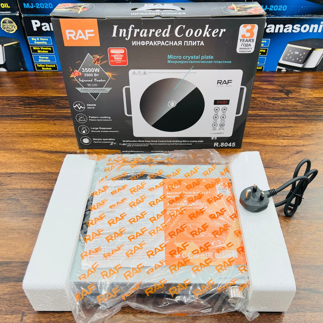 RAF 3500W Electric Ceramic Stove – Touch Control Induction Hot Plate with LED Display & 10 Heating Modes | High-Efficiency Cooking with 6 Functions & Modern Design