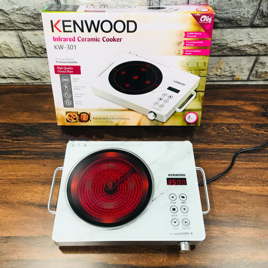Kenwood Electric Infrared Stove – 2200W Ceramic Hot Plate with LED Display, Touch Control & 35 Heating Modes | 6-in-1 Cooking Functions for High-Efficiency Heating & Stylish Kitchen Use