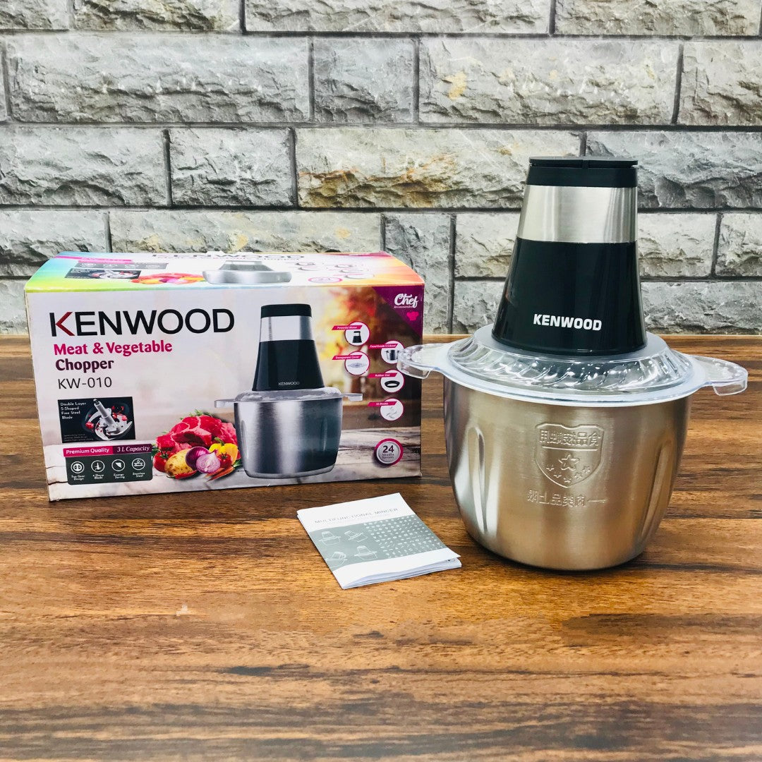 Kenwood 3L Electric Food Chopper – 500W Heavy-Duty Copper Motor | 4 Stainless Steel Blades for Meat, Veggies, Baby Food & More