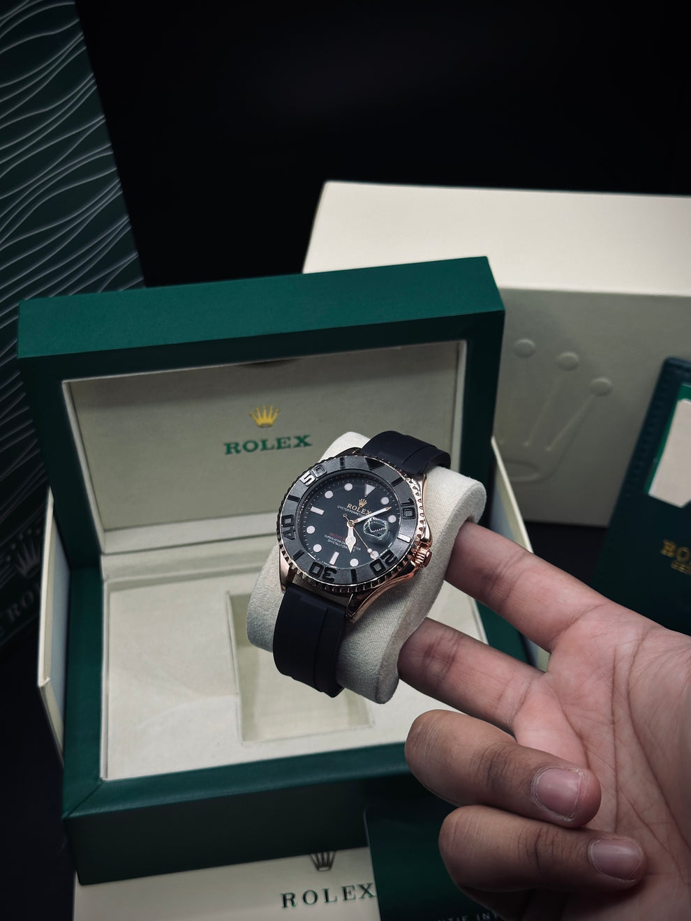 Rolex Yacht-Master Silicone Straps – Heavy-Weight, Comfortable & Durable with Dual Master Lock | Available in Silver, Black & Copper