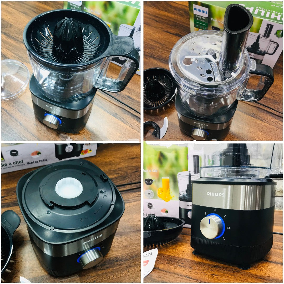 4-in-1 Philips Chopper & Citrus Juicer – Vegetable & Meat Chopper, Citrus Juicer, Kadukash & Vegetable Slicer | 1000W Heavy-Duty Motor | 2L Bowl