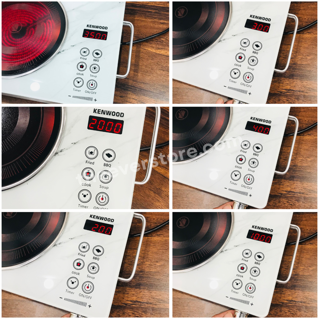 Kenwood Electric Infrared Stove – 2200W Ceramic Hot Plate with LED Display, Touch Control & 35 Heating Modes | 6-in-1 Cooking Functions for High-Efficiency Heating & Stylish Kitchen Use