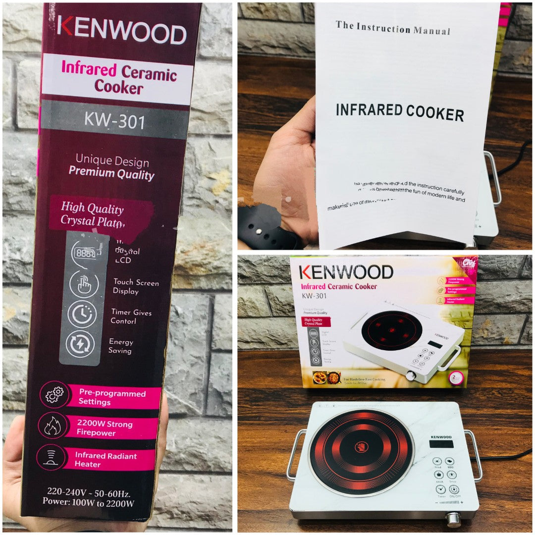 Kenwood Electric Infrared Stove – 2200W Ceramic Hot Plate with LED Display, Touch Control & 35 Heating Modes | 6-in-1 Cooking Functions for High-Efficiency Heating & Stylish Kitchen Use