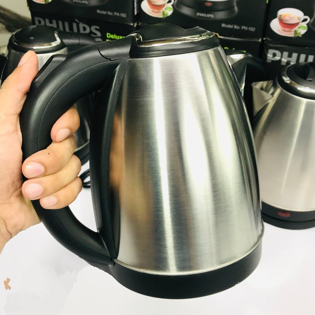 2L Stainless Steel Electric Kettle – Traditional Design with 1500W Fast Boil, Auto Shut-Off, 360° Rotating Base & Light Indicator | Energy-Efficient & Safe Water Boiler for Tea, Coffee, and More