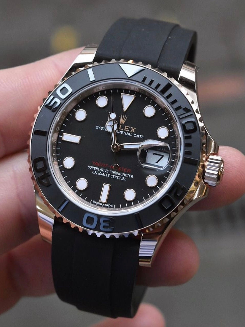 Rolex Yacht-Master Silicone Straps – Heavy-Weight, Comfortable & Durable with Dual Master Lock | Available in Silver, Black & Copper