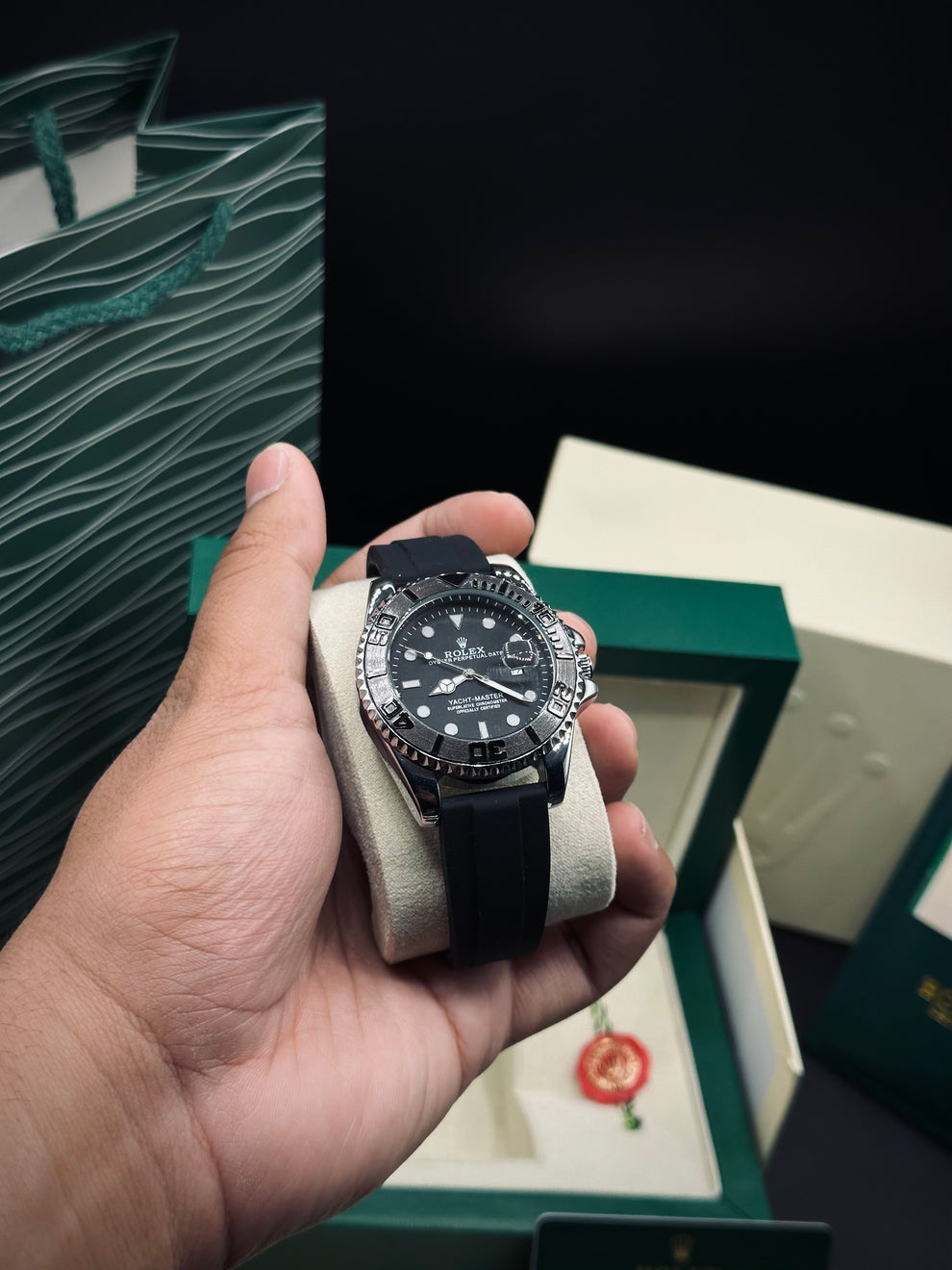 Rolex Yacht-Master Silicone Straps – Heavy-Weight, Comfortable & Durable with Dual Master Lock | Available in Silver, Black & Copper