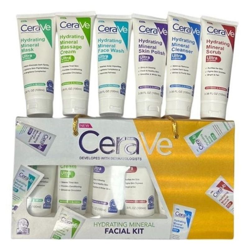 ✨ CeraVe 6-in-1 Facial Kit ✨ 💧 Facewash | Cleanser | Massage Cream ✨ Skin Polish | Scrub | Mask