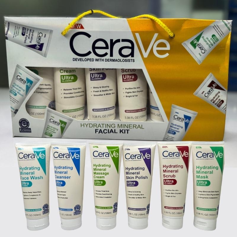 ✨ CeraVe 6-in-1 Facial Kit ✨ 💧 Facewash | Cleanser | Massage Cream ✨ Skin Polish | Scrub | Mask