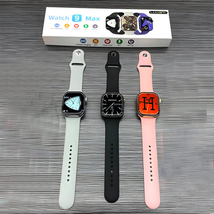 Tinzzi Watch 9 Max Smart Watch – Series 8 Style, Bluetooth Calling, NFC, Wireless Charging, 2.19" Full Touch Display, IP65 Waterproof