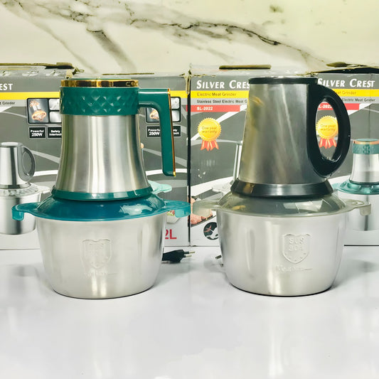 Silver Crest 2L Electric Food & Meat Chopper – Powerful 250W Processor for Chopping, Grinding, Shredding & Pureeing | 4 Stainless Steel Blades, Ideal for Meal Prep & Baby Food | Easy to Clean & Durable Design
