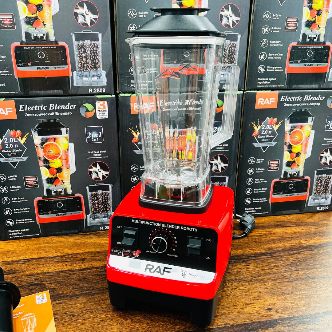 RAF 2-in-1 Blender & Grinder – Powerful 2400W Copper Motor with 2L Jug for Smoothies, Spices & More | Heavy-Duty, Versatile, Imported