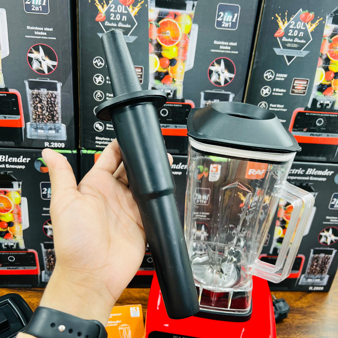 RAF 2-in-1 Blender & Grinder – Powerful 2400W Copper Motor with 2L Jug for Smoothies, Spices & More | Heavy-Duty, Versatile, Imported