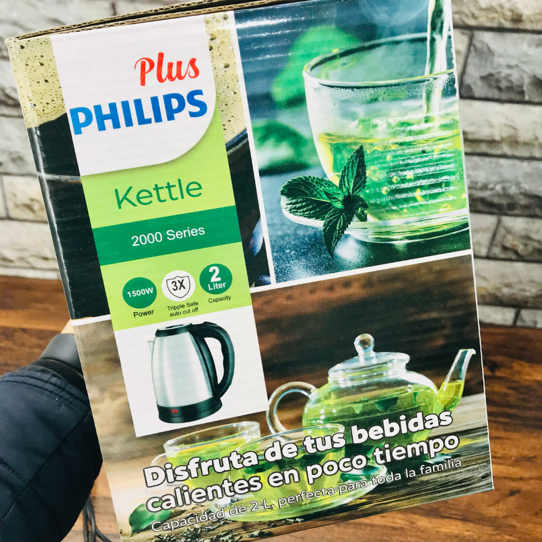 2L Philips Electric Kettle – 1500W Fast Boil Stainless Steel Water Boiler with Auto Shut-Off, 360° Base & Light Indicator | Safe, Stylish & Energy-Efficient for Tea, Coffee, Milk & More