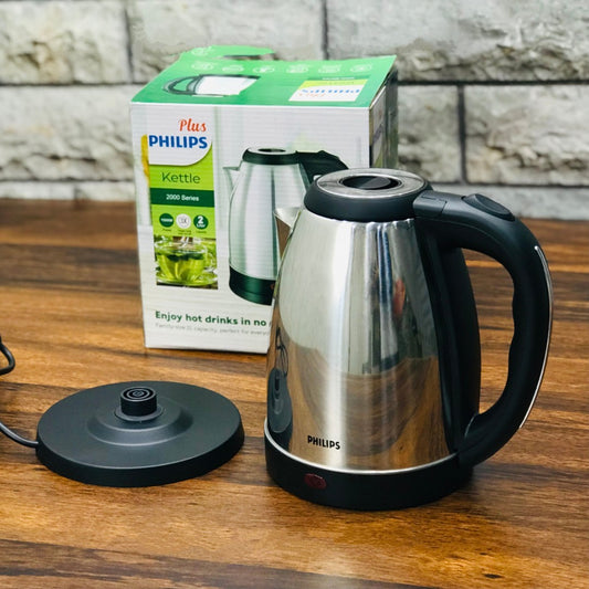 2L Philips Electric Kettle – 1500W Fast Boil Stainless Steel Water Boiler with Auto Shut-Off, 360° Base & Light Indicator | Safe, Stylish & Energy-Efficient for Tea, Coffee, Milk & More