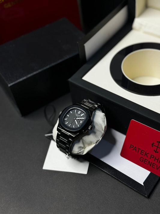 Black Patek Philippe Watch – John Wick Style All Black Edition with Optional Luxury Gift Box