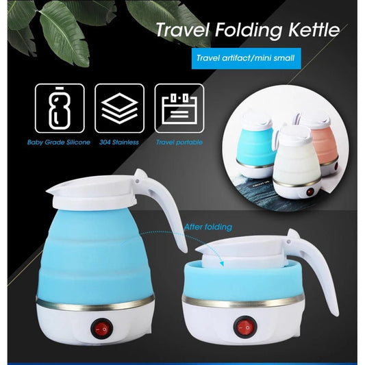 Foldable Travel Electric Kettle – Compact 600W Silicone Teapot Water Heater | 0.6L Collapsible Design for Home, Hotel & Outdoor Use | Boil-Dry Protection, One-Button Operation | 220V