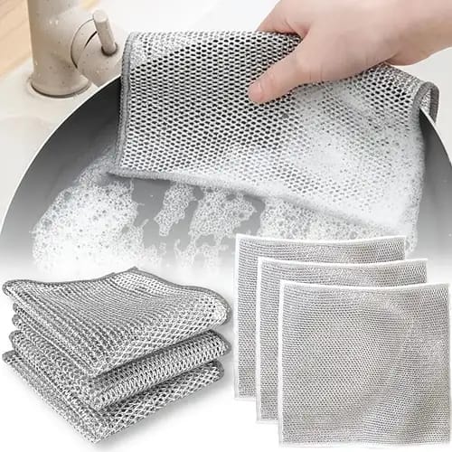 10 Dish Washing Cleaning Cloth | Metal Wire Dish Cleaning Cloth | Durable, Scratch-Free Scrubbing for Kitchen Surfaces