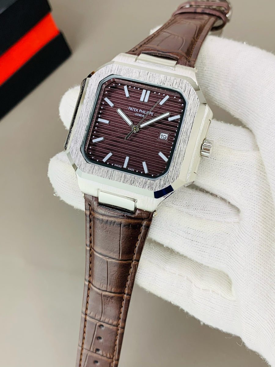 Pethak Philippe Geneve Luxury Watch – Stainless Steel Back, High-Quality Glass, Ultra-Durable Comfortable Leather Straps, Water Resistant
