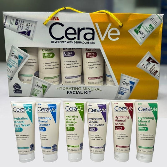 ✨ CeraVe 6-in-1 Facial Kit ✨ 💧 Facewash | Cleanser | Massage Cream ✨ Skin Polish | Scrub | Mask