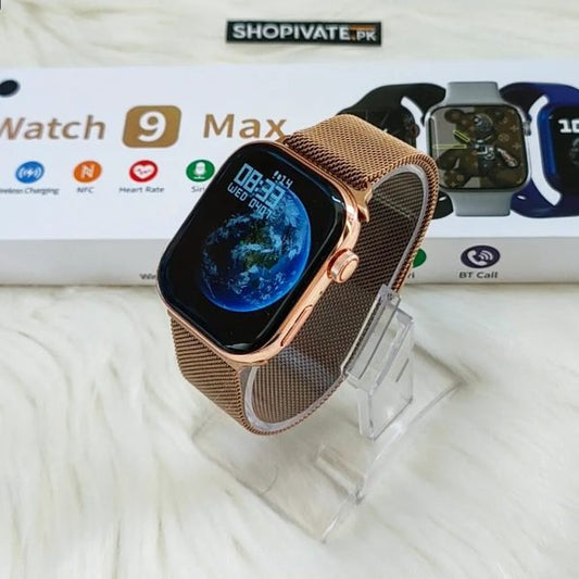 Tinzzi Watch 9 Max Smart Watch – Series 8 Style, Bluetooth Calling, NFC, Wireless Charging, 2.19" Full Touch Display, IP65 Waterproof